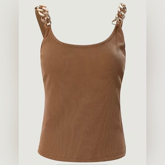 Tops - Tan chain strap top